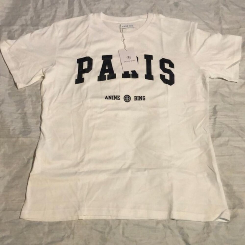 Anine Bing Paris White Short Sleeve T-Shirt Aninebing Paris Small, Medium, Large